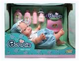 OBL877370 - 12 INCH FULL ENAMEL BABY TWO-PIECE PULLOVER DOLLS AND BOTTLES AND OTHER ACCESSORIES