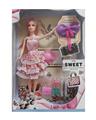 OBL878127 - 11 INCH SOLID BARBIE WITH COMBED HAT SHOE BAG