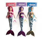 OBL878693 - 11 INCH FASHION MERMAID BARBIE DOLL / 3 MIXED CLOTHES \/ SOLID BODY