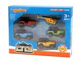 OBL879691 - ONE ALLOY AIRCRAFT AND FOUR ALLOY SIMULATION RETURN TRUCKS