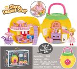 OBL879775 - DIY SELF-CONTAINED DESSERT HOUSE WITH 3 INCH DOLLS