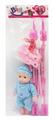 OBL883620 - 10 INCH SIMULATION EYE FOUR TONE BABY BOY WITH CART, TABLEWARE AND MILK BOTTLE