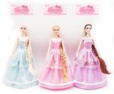 OBL886462 - 11.5 9-JOINT LONG HAIR DOLL 1 STYLE, 3 COLORS