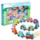 OBL887588 - WOODEN CARTOON DRAG TRAIN (FOREST ANIMAL)