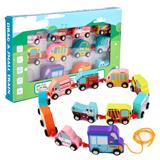 OBL887590 - WOODEN CARTOON DRAG TRAIN (VEHICLE)
