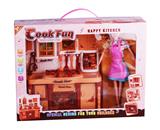 OBL888231 - 厨房系列+厨房芭比咖啡色灯光声音