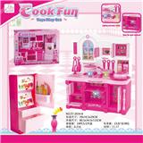 OBL888234 - 厨房系列+厨房冰箱芭比色灯光声音