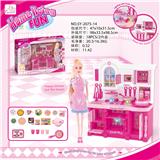 OBL888269 - KITCHEN SERIES AND MATCHING AND PINK APRON BARBIE BARBIE LIGHT SOUND TWO MIXED