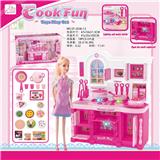 OBL888280 - KITCHEN SERIES AND FOOD ACCESSORIES AND MATCHING AND PINK APRON BARBIE BARBIE LIGHT SOUND TWO MIXED