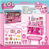 OBL888283 - KITCHEN SERIES LOL AND TABLE CHAIR AND BREAD ACCESSORIES BARBIE COLOR LIGHT SOUND