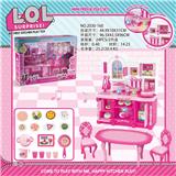 OBL888284 - KITCHEN SERIES LOL AND TABLE CHAIR AND FOOD ACCESSORIES BARBIE COLOR LIGHT SOUND TWO MIXED TURN