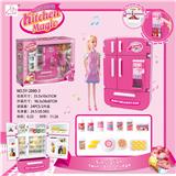 OBL888309 - MULTI DOOR REFRIGERATOR VENDING MACHINE AND APRON BARBIE AND OPP BAG BREAD ACCESSORIES LIGHT SOUND