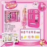 OBL888310 - MULTI DOOR REFRIGERATOR VENDING MACHINE AND SKIRT BARBIE AND OPP BAG BREAD ACCESSORIES LIGHT SOUND