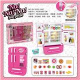 OBL888320 - MULTI DOOR REFRIGERATOR VENDING MACHINE NANA ANIMAL DOLL AND BREAD FOOD ACCESSORIES BARBIE COLOR LIGHT SOUND