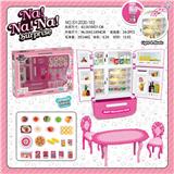 OBL888322 - MULTI DOOR REFRIGERATOR, VENDING MACHINE, NANA ANIMAL DOLL TABLE, CHAIR AND FOOD ACCESSORIES, BARBIE LIGHT AND SOUND