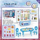 OBL888324 - MULTI DOOR REFRIGERATOR VENDING MACHINE ICE SNOW 2 TABLE CHAIR AND BREAD ACCESSORIES AND BARBIE LIGHTING SOUND