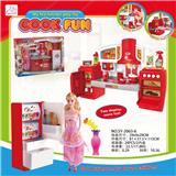 OBL888351 - SPLIT CABINET AND BARBIE AND FRIDGE BIG RED LIGHT SOUND