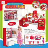 OBL888352 - SPLIT CABINET AND BARBIE AND FRIDGE BIG RED LIGHT SOUND