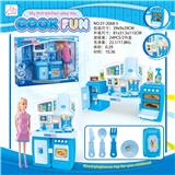 OBL888376 - 可分体橱柜+芭比蓝色灯光声音