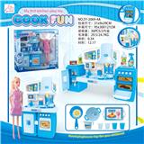 OBL888379 - 可分体橱柜+芭比蓝色灯光声音