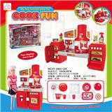 OBL888384 - 可分体橱柜+大红芭比+配套大红灯光声音