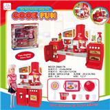 OBL888385 - 可分体橱柜+大红芭比大红灯光声音