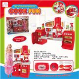 OBL888410 - SPLIT CABINET AND SKIRT BARBIE BIG RED LIGHT SOUND