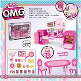 OBL888417 - SPLIT CABINET LOLO. M. G AND TABLE CHAIR AND BREAD ACCESSORIES BARBIE COLOR LIGHT SOUND