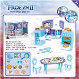 OBL888427 - SPLIT CABINET ICE AND SNOW 2 TABLES AND CHAIRS AND FOOD ACCESSORIES AND BARBIE LIGHTING SOUND TWO MIXED TURN