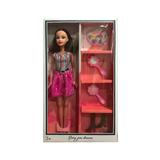 OBL889389 - 22 inch empty body fashion music barbie with makeup box mirror comb high heels