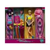 OBL889408 - 11 inch long hair travel suit barbie doll