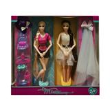 OBL889411 - 11 inch 11 joint long hair dress set barbie doll