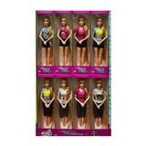 OBL889438 - 11 inch 11 joint long hair suit barbie doll