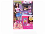 OBL889512 - High end dessert theme 11.5 inch solid 11 joint long hair fashion short skirt barbie