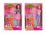 OBL889522 - High end juice store theme 11.5 inch body 11 joint long hair fashion short skirt barbie