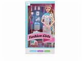 OBL889555 - High grade nurse theme 11.5-inch solid 9-joint braided fashion barbie