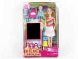 OBL889659 - High end theme 11.5-inch full body 11 joint long hair fashion short skirt barbie