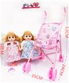 OBL890292 - 16 inch four tone baby girl with cart bottle