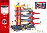 OBL890928 - （合金）轨道停车场配1只塑料飞机3只车子（滑行）