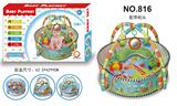 OBL890955 - 3 IN 1 ANIMAL GAME BALL POOL WITH PILLOW 12 BALLS
