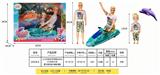 OBL891331 - 12 INCH SOLID JOINT MALE BARBIE KEN 5 INCH SOLID LITTLE BOY WITH MOTORBOAT GLUE DOLPHIN