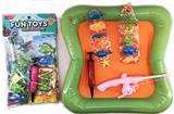 OBL891836 - Inflatable tub fishing set soft glue fish