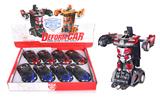OBL892046 - DISPLAY BOX 8PCS BUGATTI DEFORMED RETURN TRUCK RED/BLUE 2 COLOR MIX