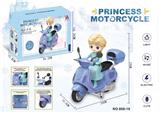OBL892162 - Electric stunt motorcycle ride snow princess with light music (blue)