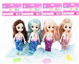 OBL892501 - 6-INCH SOLID BODY, 13 JOINTS, 3D REAL EYES, DELICATE LITTLE LORI MERMAID