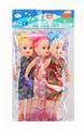 OBL892891 - THREE 9 19CM 5-JOINT EMPTY BODY 2D COLOR PRINTING BARBIE DOLLS