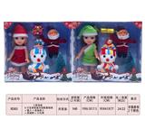 OBL893088 - 2 MIXED 6 INCH EMPTY CHRISTMAS GIRL FAT CHILD DOLLS SNOWMAN SANTA CHRISTMAS TREE SMALL GIFT