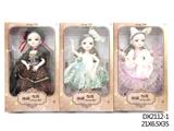 OBL893547 - 12 INCH SMILING FACE DOLL WEDDING DRESS