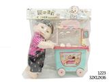 OBL893551 - 12 INCH ENAMEL SIMULATION DOLL WITH DESSERT CAR