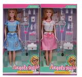 OBL893790 - 11.5 INCH SOLID 6 JOINT BARBIE WITH MEDICAL KIT BLISTERING